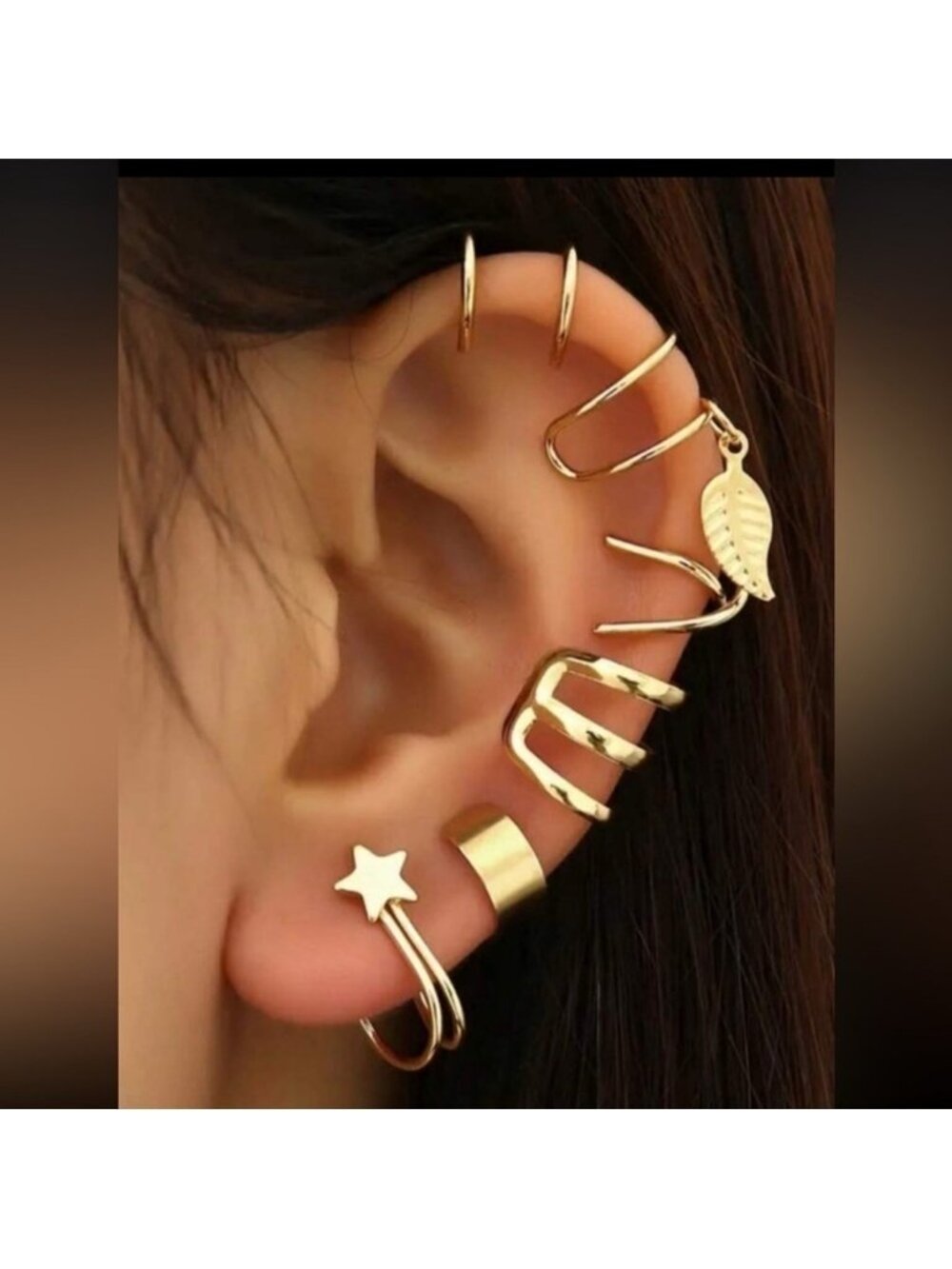 Gold Ear Cuff Set